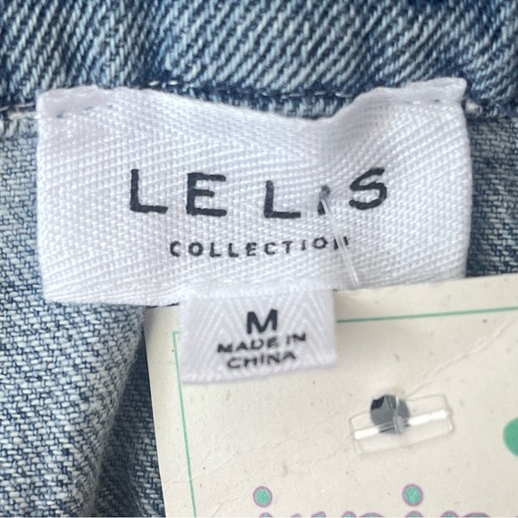 Le Lis Collection Denim Skirt Ombre Blue White Fringe NEW Size Medium Cotton - Picture 6 of 9